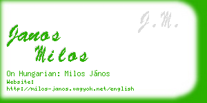 janos milos business card