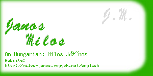 janos milos business card